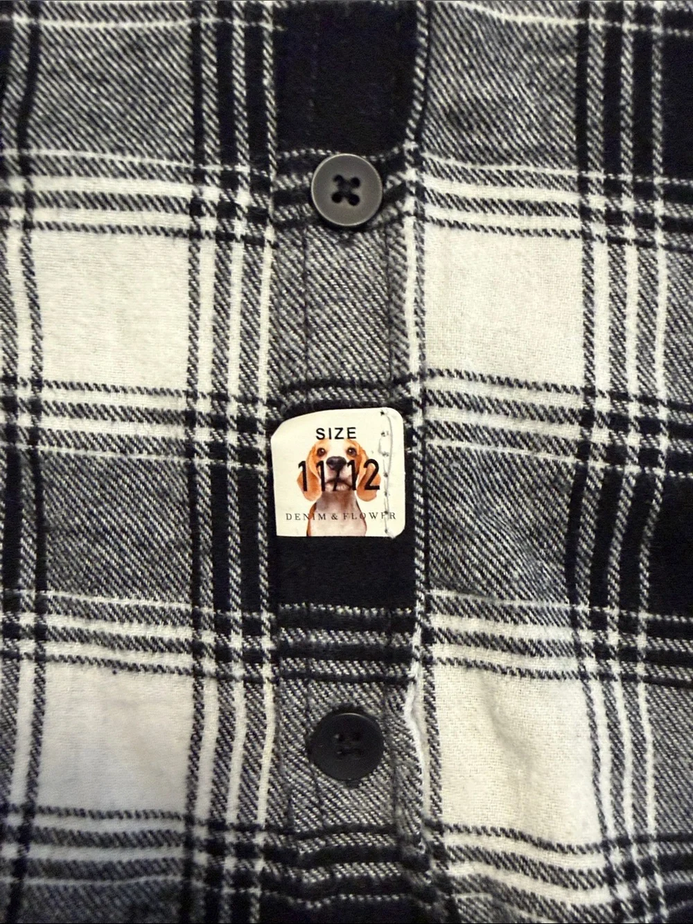 Denim & Flower Black and White Plaid Button-Down Shirt